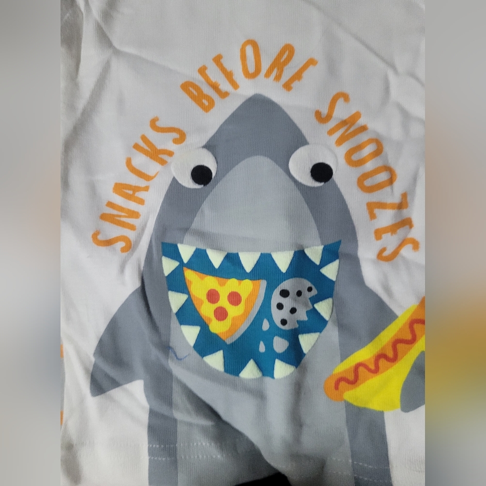 Kids Shark Print One Piece - White and Orange - Picture 2 of 11